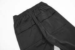 Black Drawstring Waist Zip Flare Leg Pant