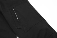 Black Zip & Flap Multi-Pocket Cargo Military Pants