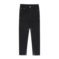 Black Western Panel Slim Leg Denim