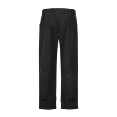Black Side Rubber Zip & Rear Velcro Strap Nylon Pants