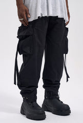 Black 3D Flap Utility Cargo Pants