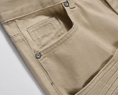 Khaki Multi Velcro Strap Twill Pants