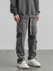 Dark Grey Dual Zip & Flap Snap Leg Cargo Pants