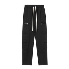 Black Dual Zip & Flap Snap Leg Cargo Pants