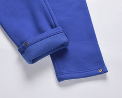 Cobalt Blue Drawstring Waist Snap Ankle Band Sweatpants