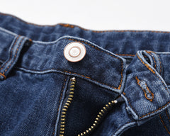 Blue Rip & Repair Patch Shredded Straight Leg Denim