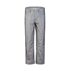 Grey Dual Layer Seam Cut Twill Pants