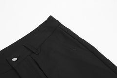 Black 3D Pocket Rivet Patchwork Multi Zip Flare Leg Pants