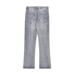 Light Blue Vintage Wash Flare Leg Denim