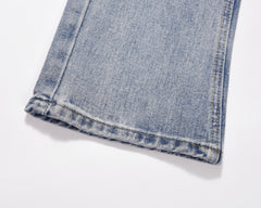 Light Blue Vintage Wash Flare Leg Denim