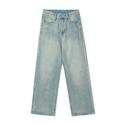 Light Blue Vintage Wash Wide Leg Denim