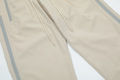 Khaki Side Rubber Zip Track Pants