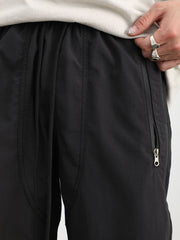 Black Side Rubber Zip Track Pants