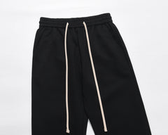 Black Drawstring Waist Zip Flare Cozy Sweatpants