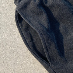 Dark Grey Drawstring Waist Vintage Wash Stacked Sweatpants