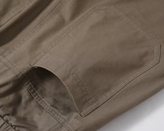 Brown Detachable Leg 3D Cargo Pocket Snap Leg Pants