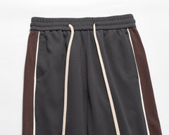 Black & Brown Side Stripe Contrast Flare Leg Knit Sweatpants