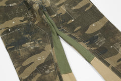 Camo Patchwork Flare Leg Denim