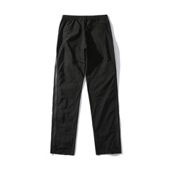 Black Flap Pocket Dual Side Zip Nylon Pants
