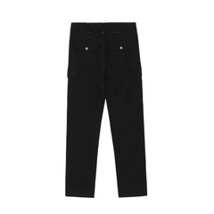 Black Snap Cargo Pocket Twill Pants