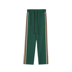 Green & Gold Multi-Stripe Stacked Wide Leg Sweatpants