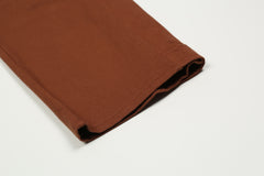 Brown 3D Cargo Pocket Strap & Snap Twill Pants