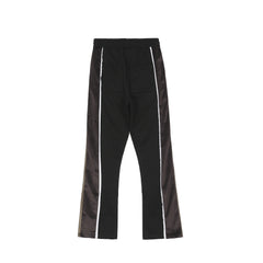 Black Colorblock Velour Side Stripe Flare Leg Sweatpants