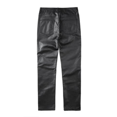 Black Side Zip Pocket Leather Pants