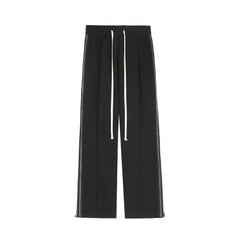 Black Front Pleat Side Zip Track Pants