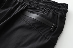 Black Multi Curved Zip Nylon Flare Pants
