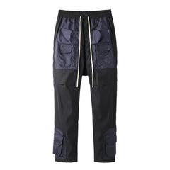Black & Blue Velcro Multi Pocket Nylon Pants