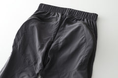 Dark Grey Side & Knee Zip Nylon Straight Pants