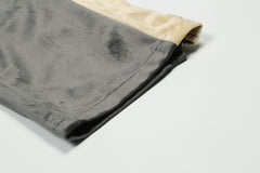Dark Grey & Gold Stripe Side Zip Velour Track Pants