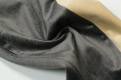 Dark Grey & Gold Stripe Side Zip Velour Track Pants