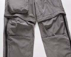 Grey 3D Pocket Detachable Nylon Pants