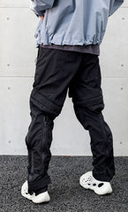 Black 3D Pocket Detachable Nylon Pants