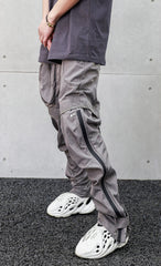 Grey 3D Pocket Detachable Nylon Pants