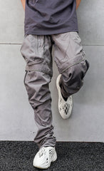 Grey 3D Pocket Detachable Nylon Pants