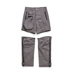 Grey 3D Pocket Detachable Nylon Pants