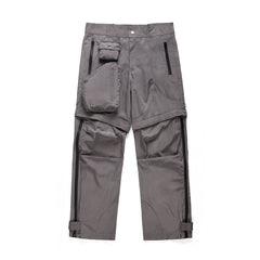 Grey 3D Pocket Detachable Nylon Pants