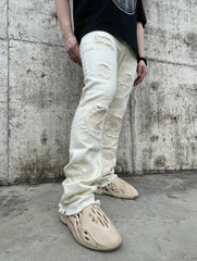 Off-White Ripped & Distressed Stacked Leg Denim
