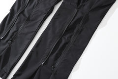 Black Curve Mix Nylon Pants