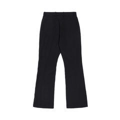 Black Dual Front Curved Zip Flare Leg Pants