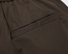 Brown & Gold Zipper Multi Cargo Pocket Pants
