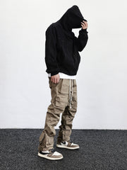 Khaki 3D Flight Cargo Pants