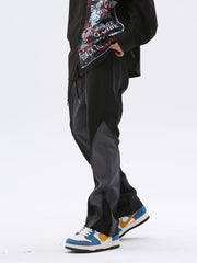 Black & Grey Paneled Tech Pants
