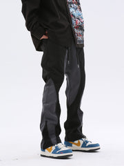 Black & Grey Paneled Tech Pants