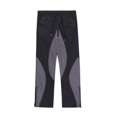 Black & Grey Paneled Tech Pants