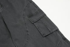 Dark Grey Vintage Wash M47 Wide Leg Cargo Twill Pants