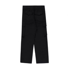 Black Snap Leg Band Cargo Corduroy Pants